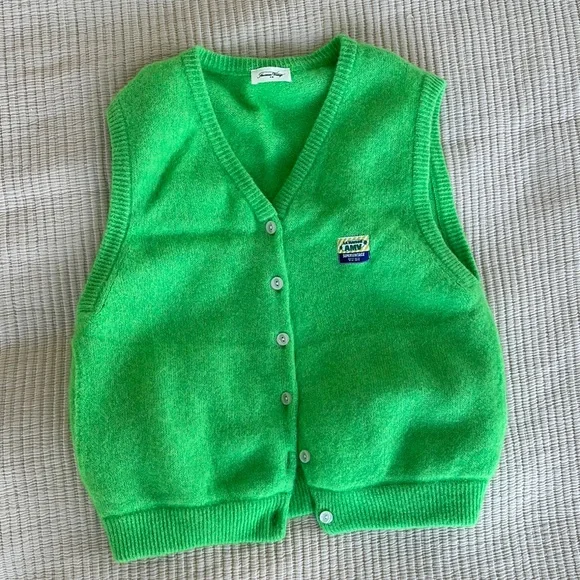 トップス 00s archive japanese label cardigan vest Women's cardigan East - NEON YELLOW 0 Sleeveless Yellow